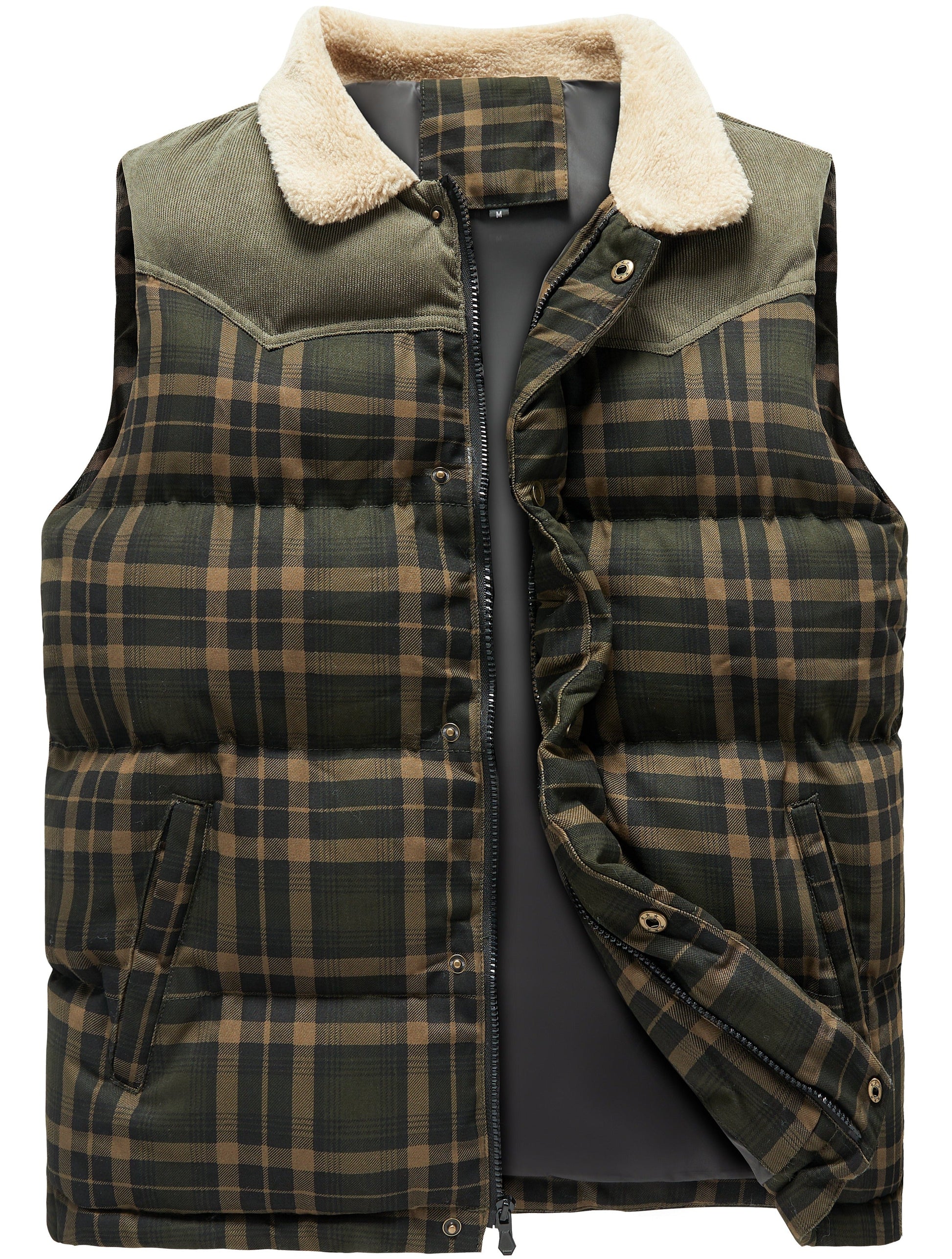 Keith | Men's Plaid Puffer Vest - Image 1