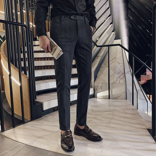 Lawson | Men's Slim-Fit Herringbone Dress Pants - Image 1