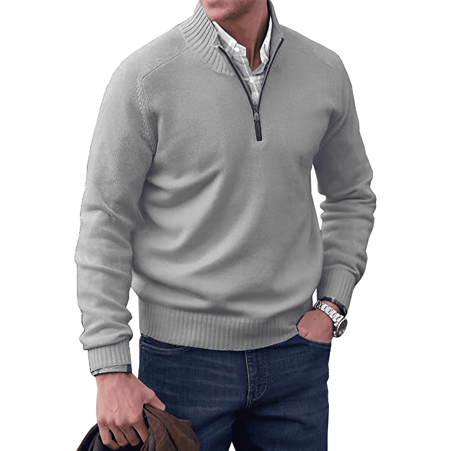 Russell | Men's Quarter-Zip Mock Neck Sweater - Image 6