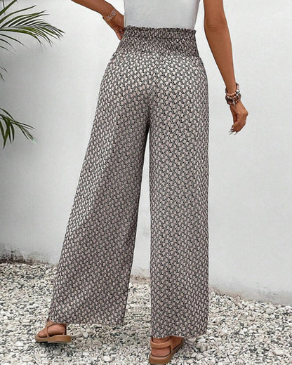 Couture-moda | Lightweight Flowing Casual Wear Leg Trousers with Elastic Waist - Image 2