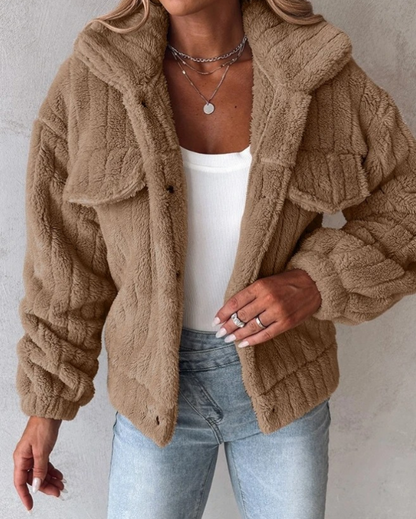 Lori | Women's Sherpa Button-Front Casual Jacket - Image 4