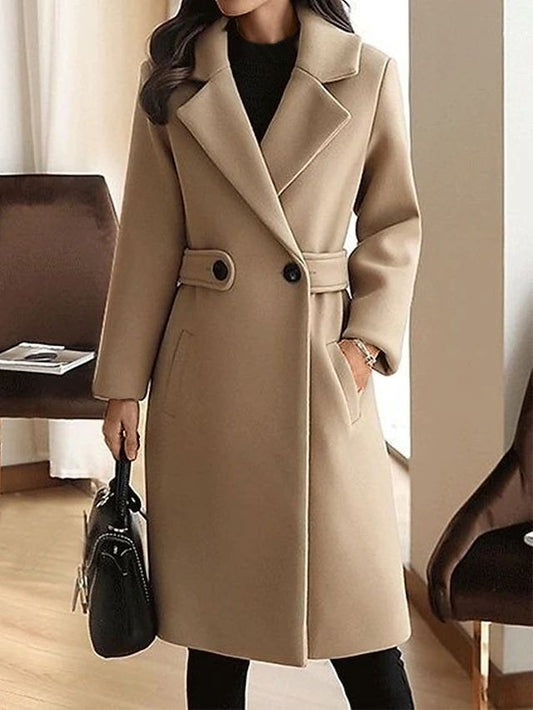 Felicia | Women's Belted Midi Coat - Image 1