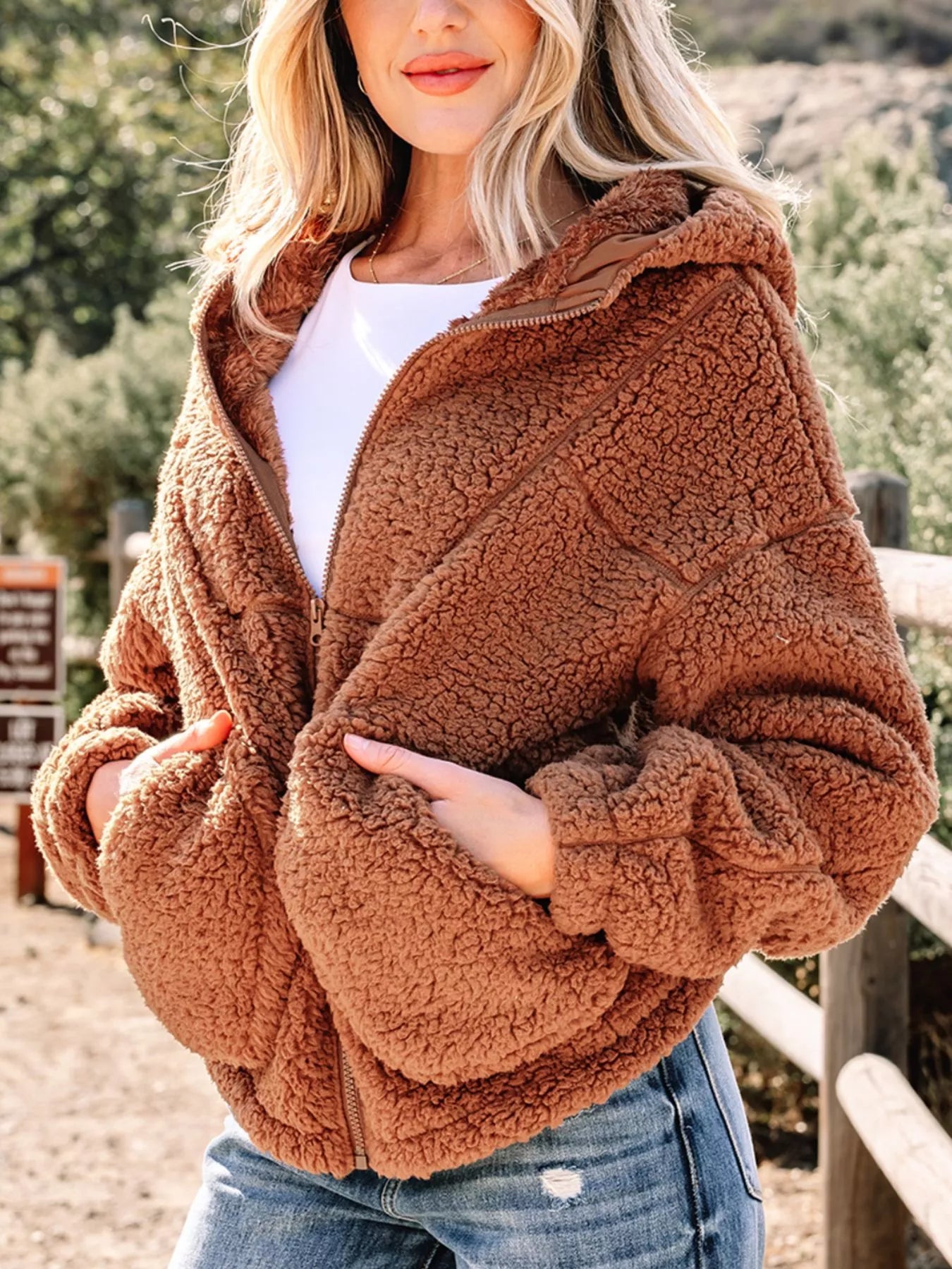 Marjorie | Women's Relaxed Fit Zip Up Jacket - Image 3