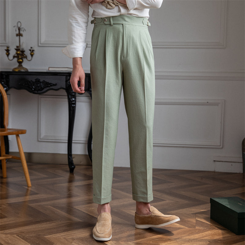 Irving | Men's Pleated Cropped Pants - Image 1