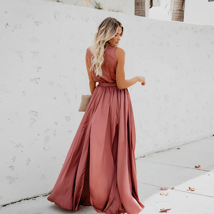 Melissa | Elegant Maxi Dress with Waist Belt for Special Occasions - Image 2