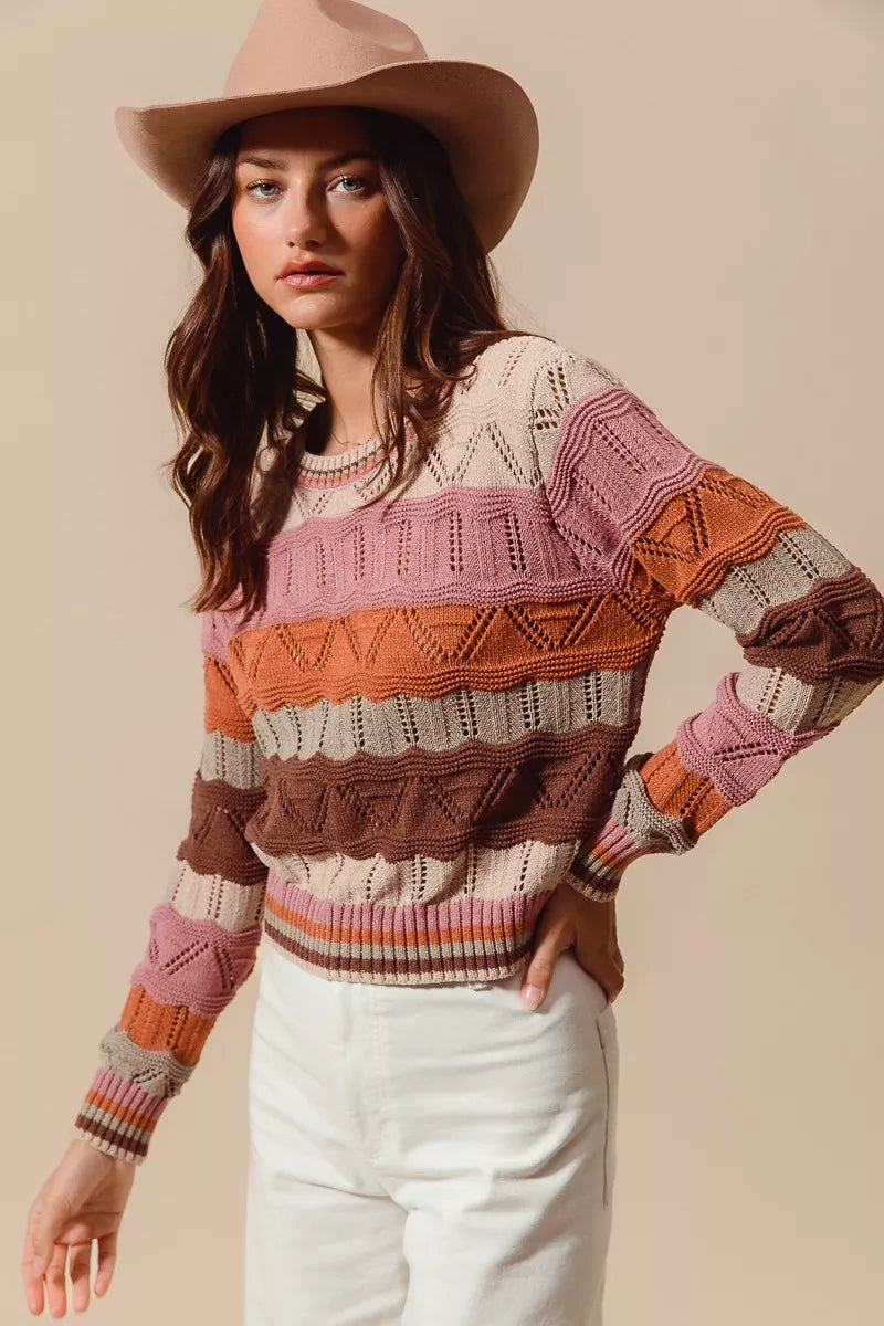 Jamie | Women's Striped Long Sleeve Sweater - Image 5