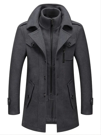 Hugh | Men's Double Breasted Pea Coat - Image 4