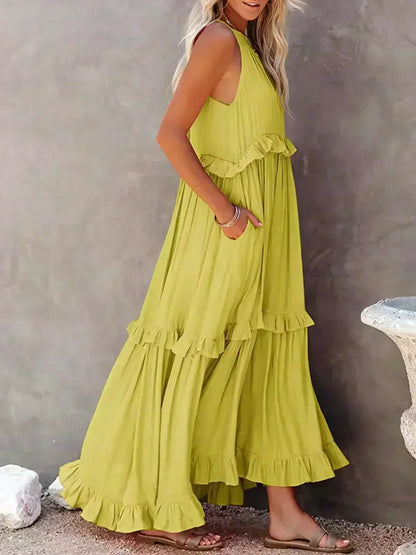 Molly | Elegant Sleeveless Ruffle Trim Dress for Women - Image 21