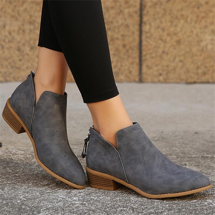 Riley | Women's Wedge Heel Pointed Toe Ankle Boots - Image 4