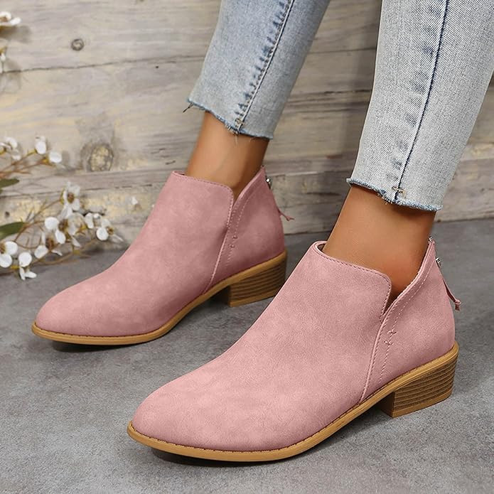 Riley | Women's Wedge Heel Pointed Toe Ankle Boots - Image 9