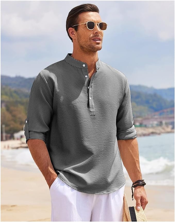 Marvin | Men’s Casual Shirt - Relaxed Fit - Lightweight Cotton - Versatile Style - Image 1