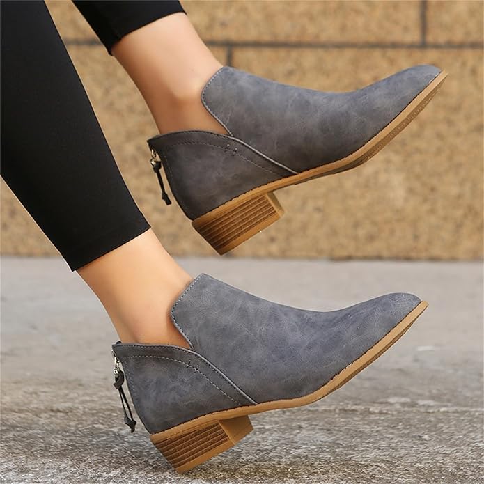 Riley | Women's Wedge Heel Pointed Toe Ankle Boots - Image 5