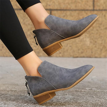Riley | Women's Wedge Heel Pointed Toe Ankle Boots - Image 5