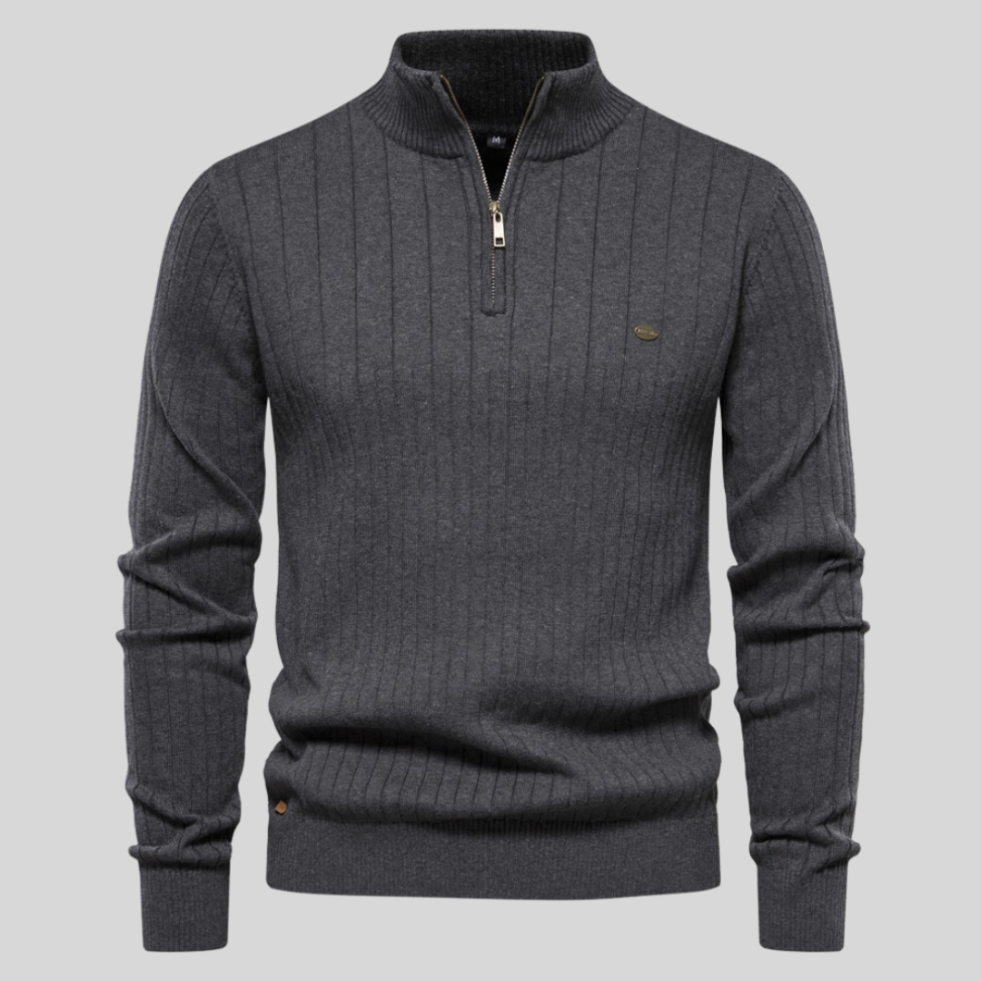 Louie | Men's Quarter Zip Long Sleeve Sweater - Image 7