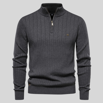 Louie | Men's Quarter Zip Long Sleeve Sweater - Image 7