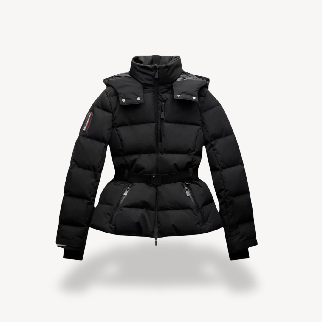 Riley | Women's Hooded Belted Puffer Jacket - Image 8