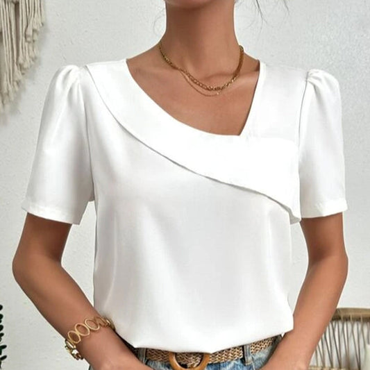Courtney | Stylish Short-Sleeve Women’s Blouse for Summer - Image 1