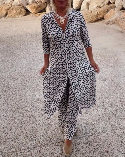 Michelle | Elegant Printed Two-Piece Set for Everyday Style - Image 1