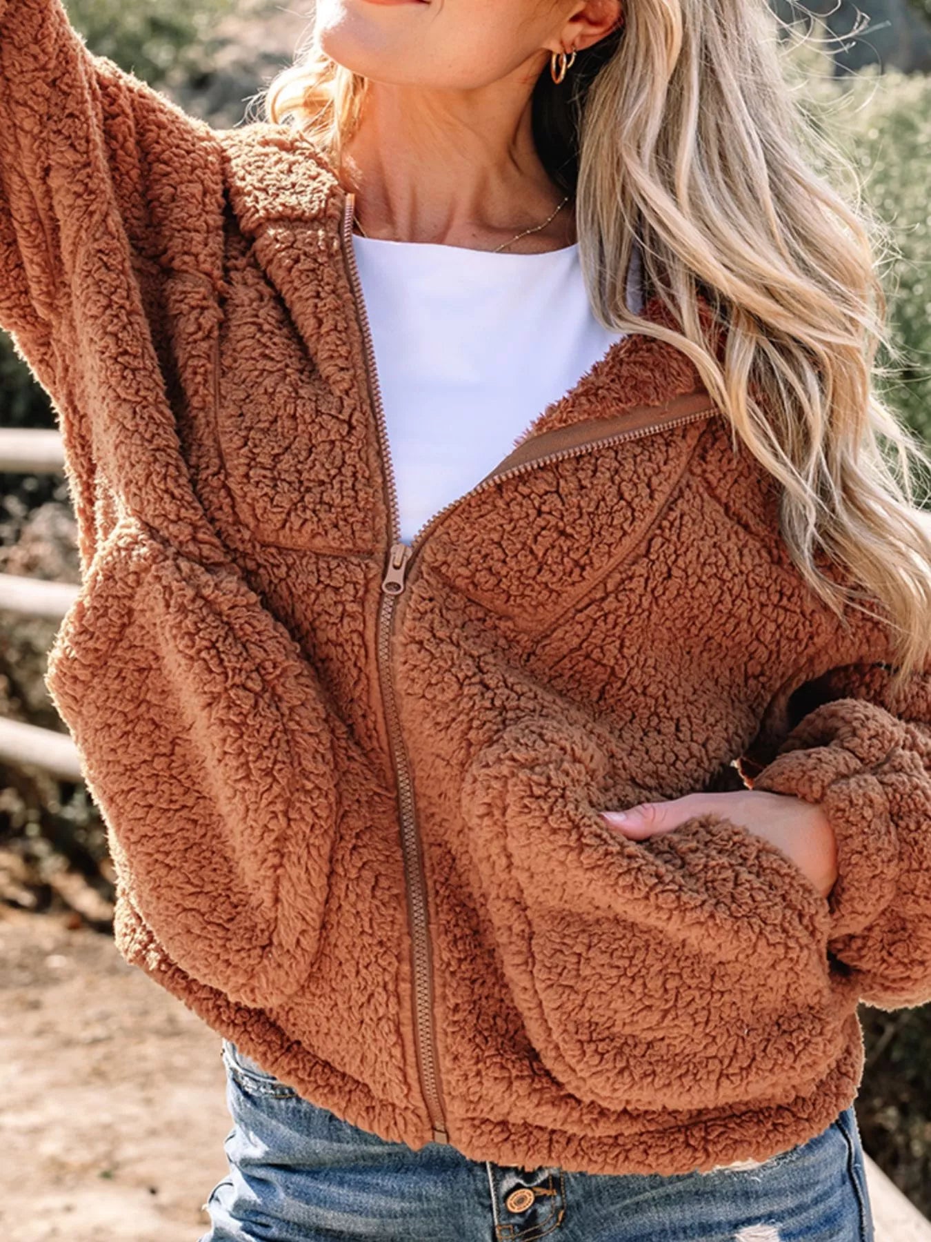 Marjorie | Women's Relaxed Fit Zip Up Jacket - Image 4