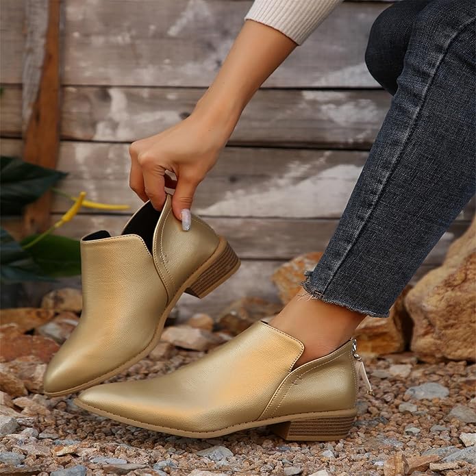 Riley | Women's Wedge Heel Pointed Toe Ankle Boots - Image 18