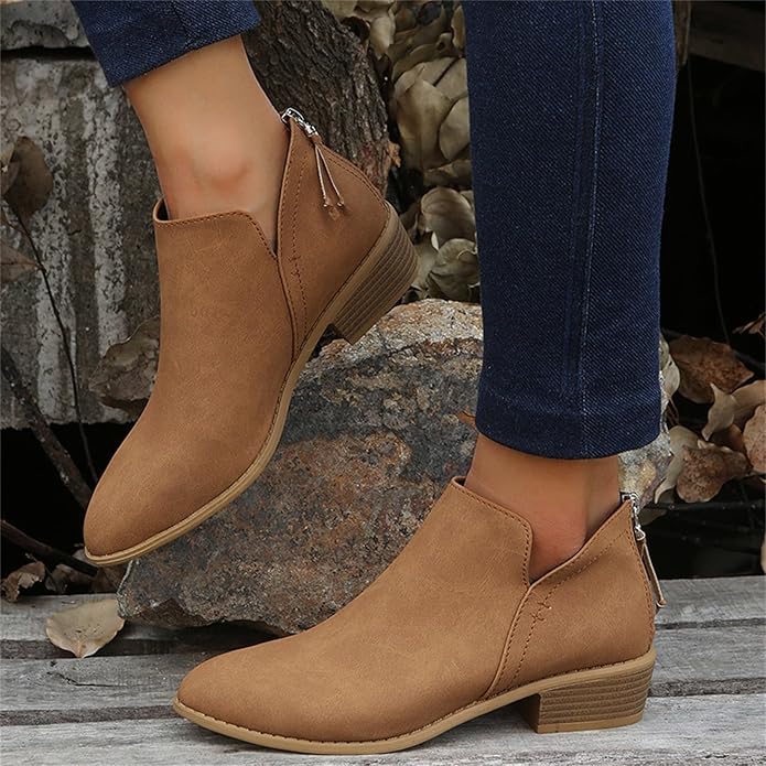 Riley | Women's Wedge Heel Pointed Toe Ankle Boots - Image 14