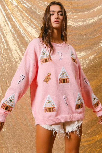 Jocelyn | Women's Novelty Christmas Crew Neck Sweater - Image 3