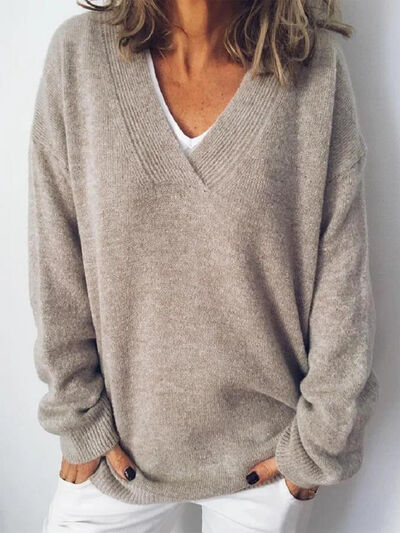 Jeanette | Women's Oversized V-Neck Sweater - Image 1