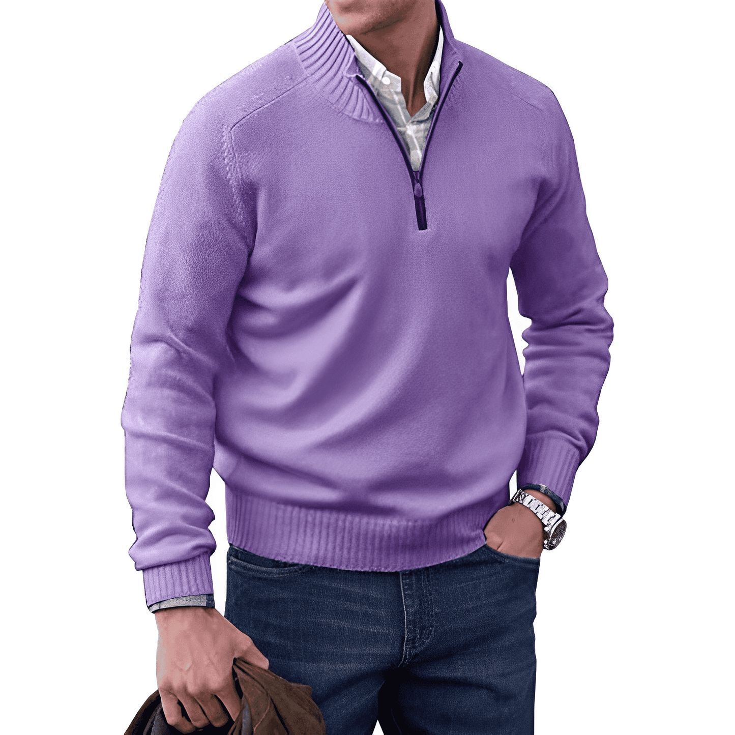 Russell | Men's Quarter-Zip Mock Neck Sweater - Image 8