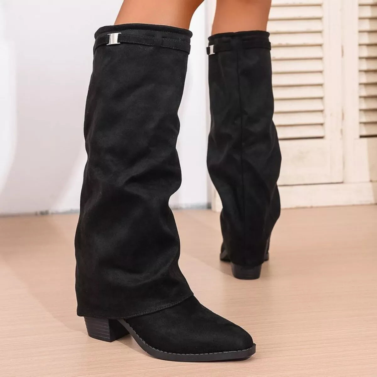 Shannon | Women's Knee High Slouch Pointed Toe Boots - Image 4