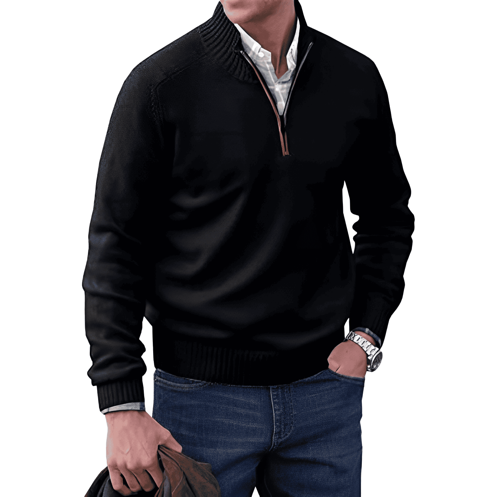Russell | Men's Quarter-Zip Mock Neck Sweater - Image 12