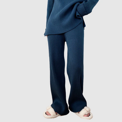 Virginia | Women's Wide Leg Ribbed Knit Two-Piece Set - Image 5