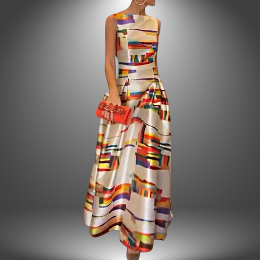 Amy | Striking Geometric Print Maxi Dress - Image 1