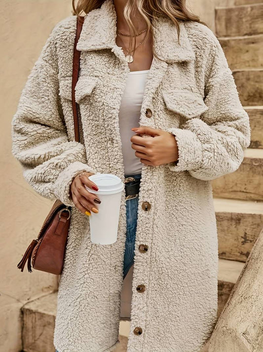 Sage | Women's Oversized Sherpa Coat - Image 1