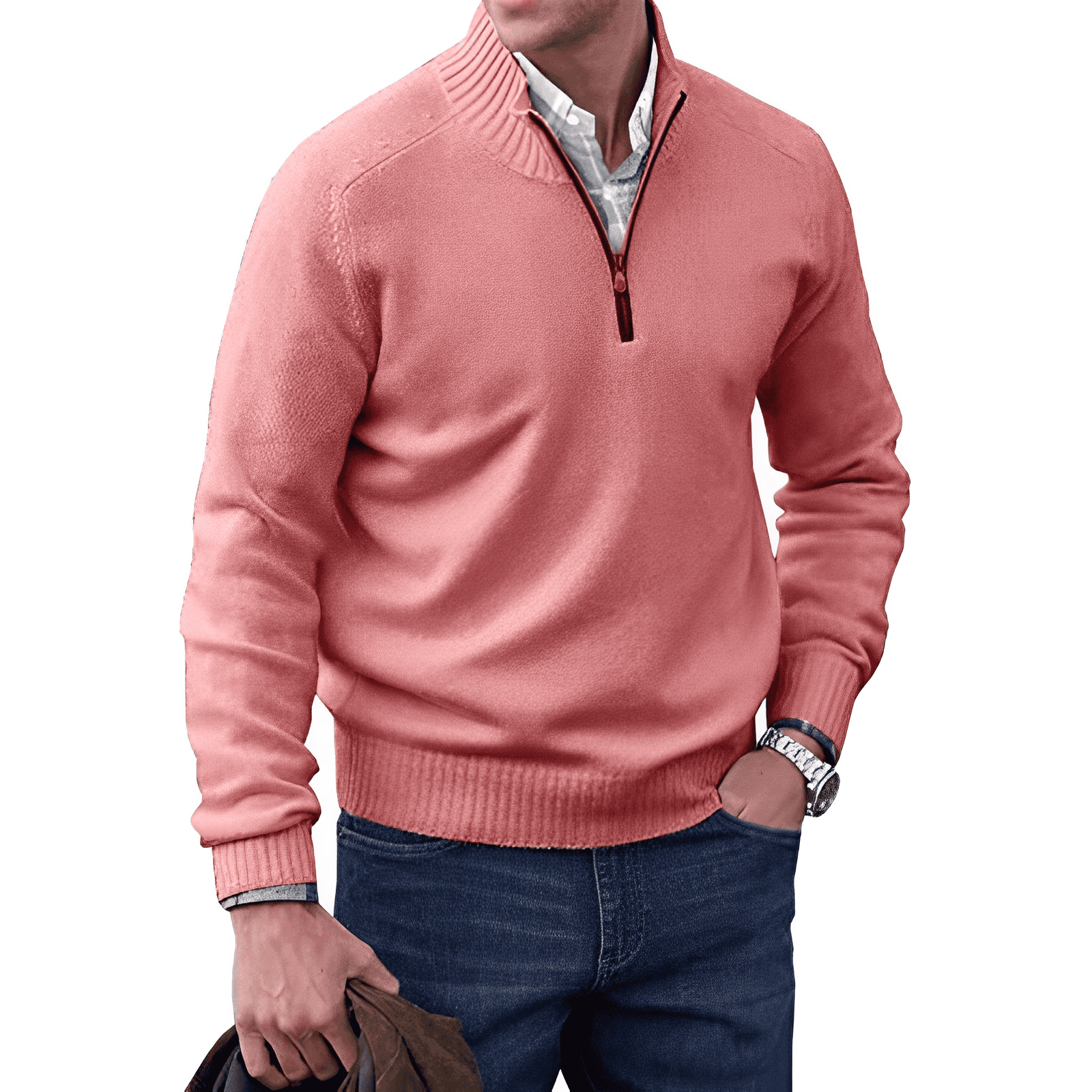 Russell | Men's Quarter-Zip Mock Neck Sweater - Image 11
