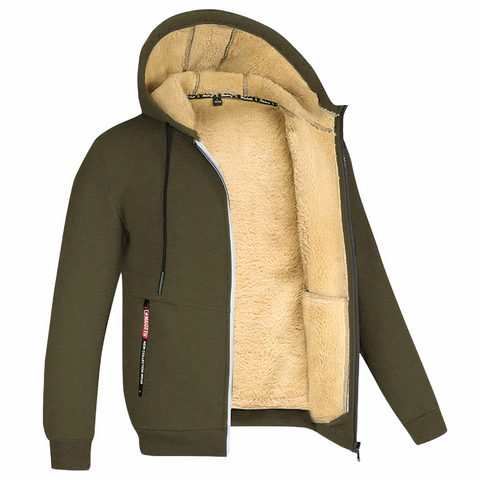 Randy | Men's Fleece Lined Hooded Zip Up Jacket - Image 2
