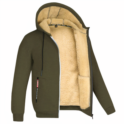 Randy | Men's Fleece Lined Hooded Zip Up Jacket - Image 2
