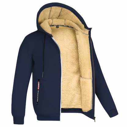 Randy | Men's Fleece Lined Hooded Zip Up Jacket - Image 6