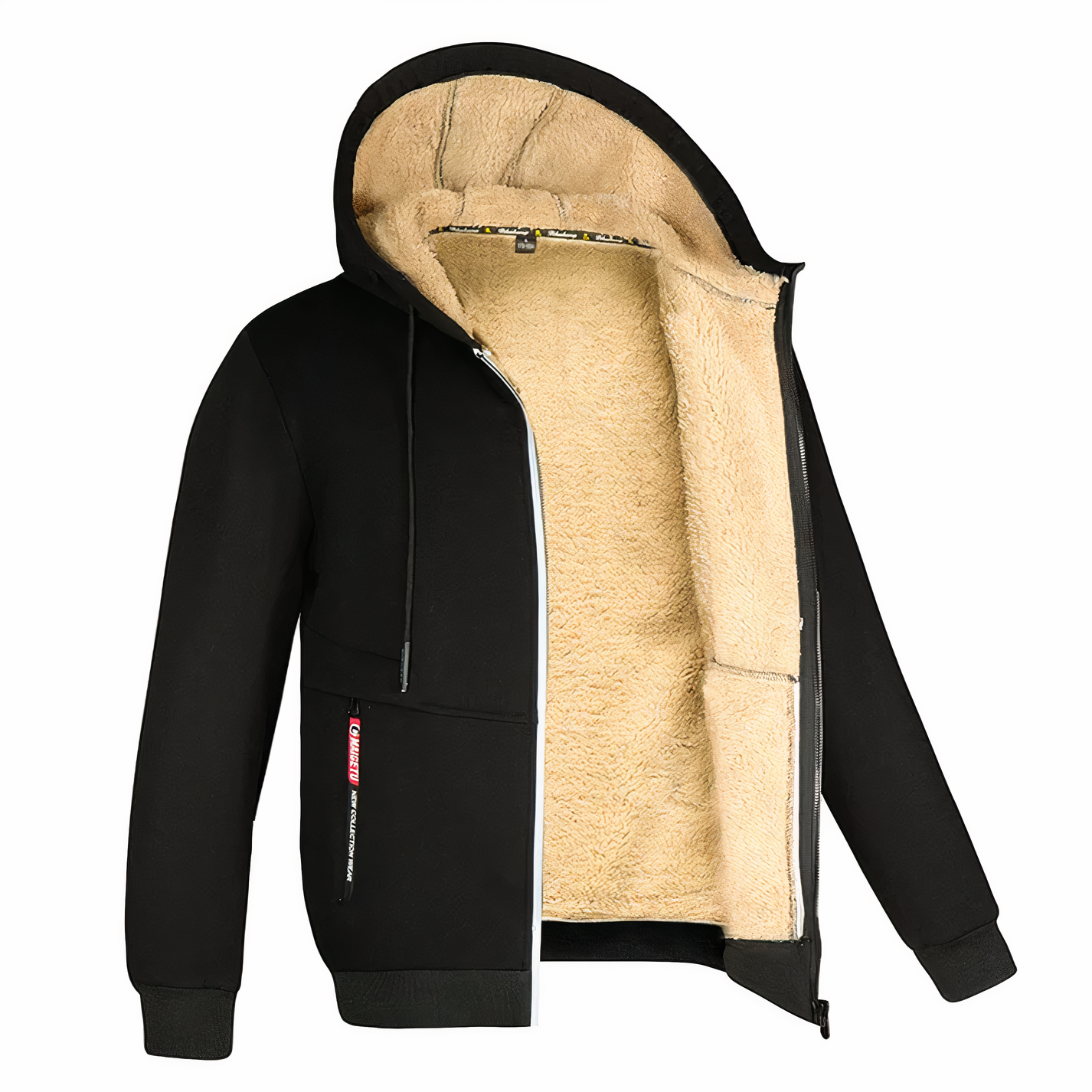 Randy | Men's Fleece Lined Hooded Zip Up Jacket - Image 3