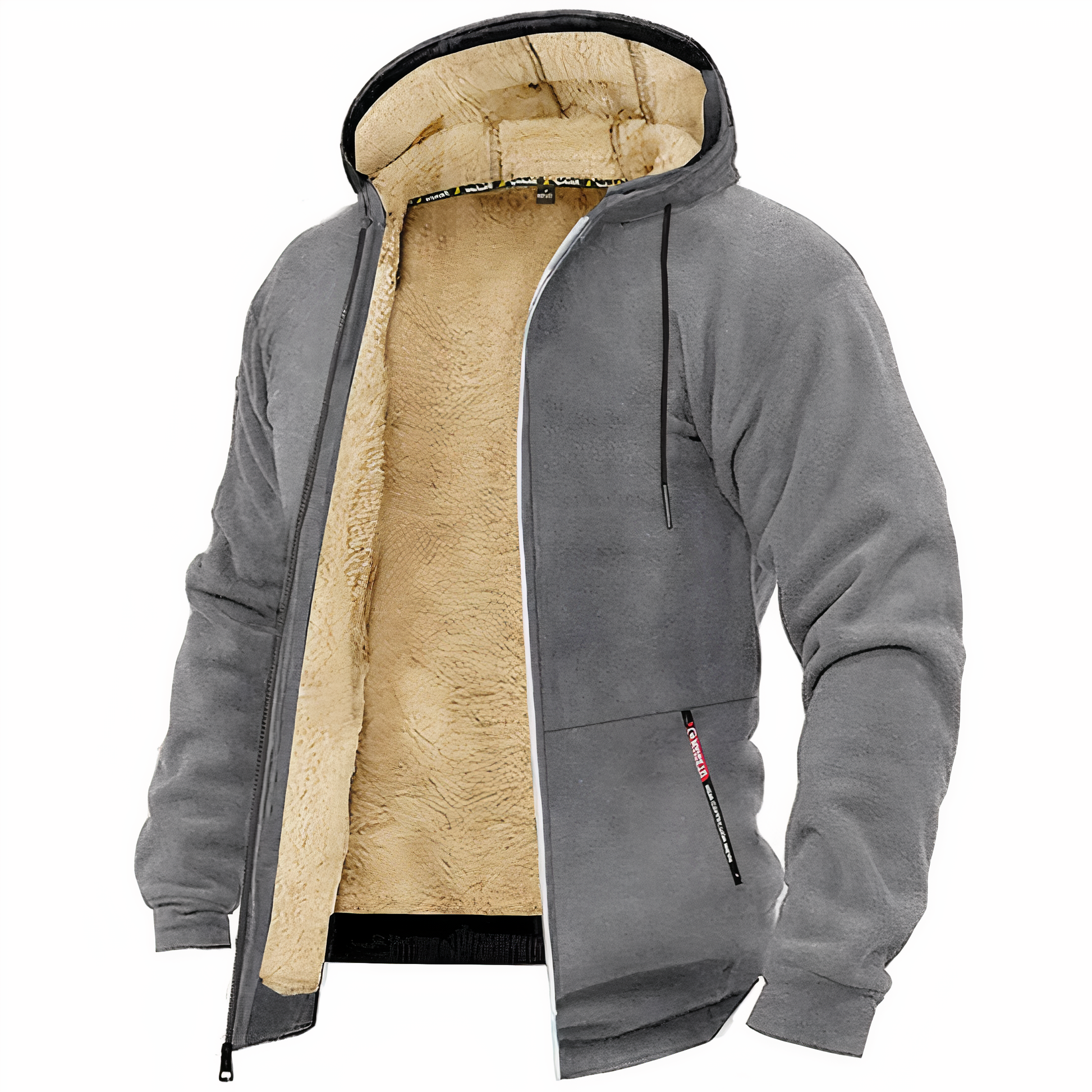 Randy | Men's Fleece Lined Hooded Zip Up Jacket - Image 7