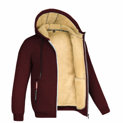 Randy | Men's Fleece Lined Hooded Zip Up Jacket - Image 1