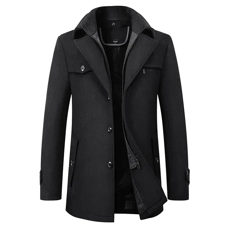 Carson | Men's Mid-Length Pea Coat - Image 1