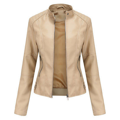 Lillian | Women's Collarless Biker Jacket - Image 8