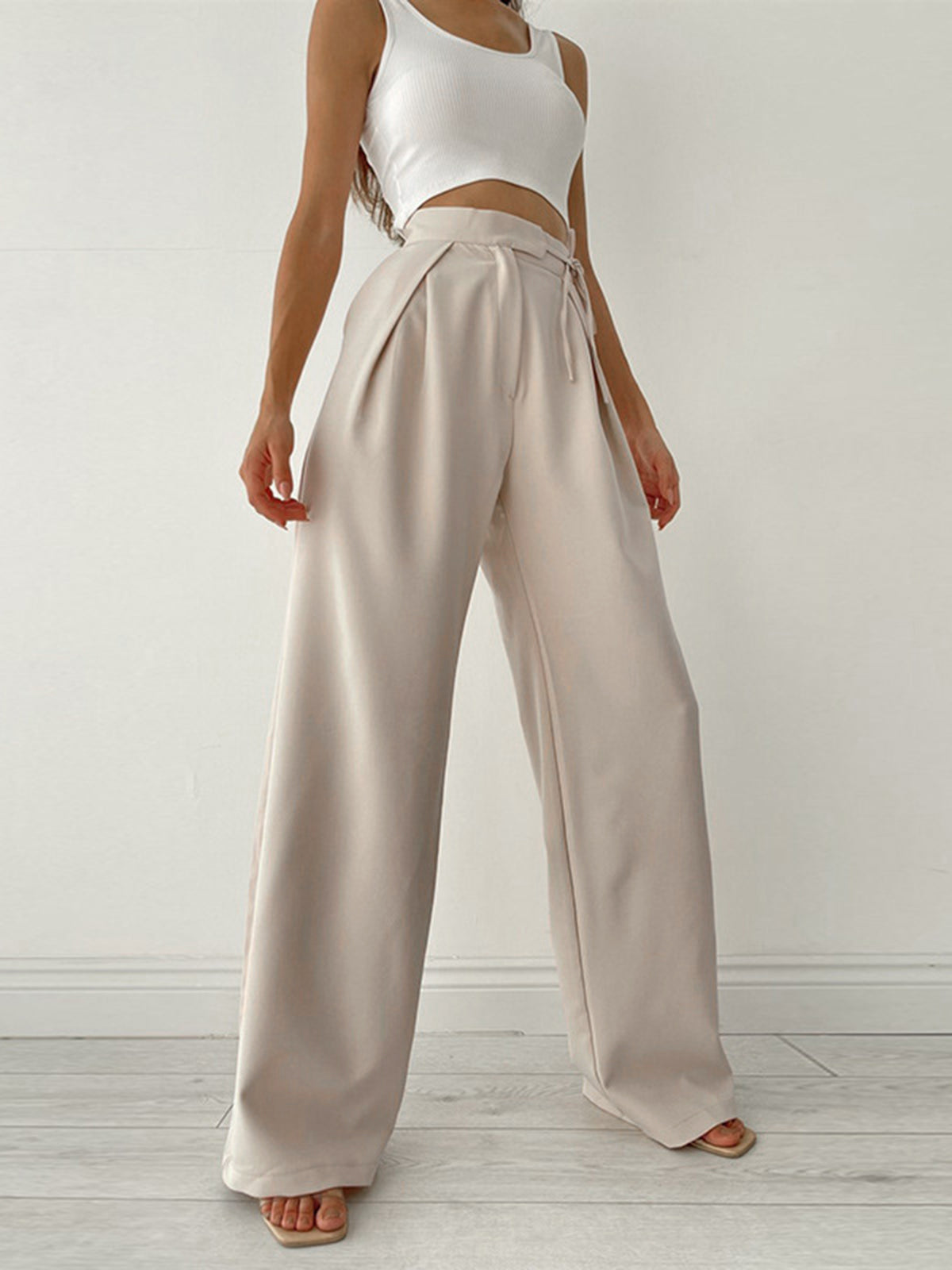 Harper | High Waist Pleated Leg Trousers - Flowy Elegant Fit - Image 2