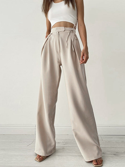 Harper | High Waist Pleated Leg Trousers - Flowy Elegant Fit - Image 1
