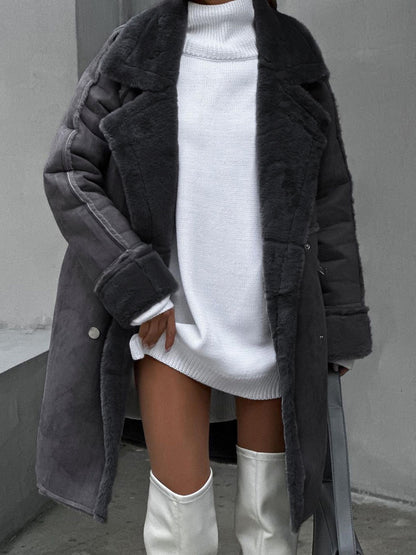 June | Women's Oversized Faux Shearling Coat - Image 2