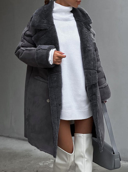 June | Women's Oversized Faux Shearling Coat - Image 3