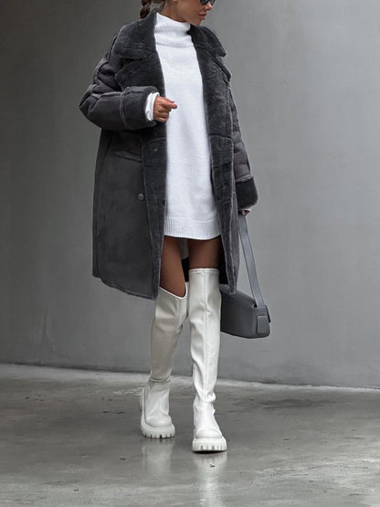 June | Women's Oversized Faux Shearling Coat - Image 4