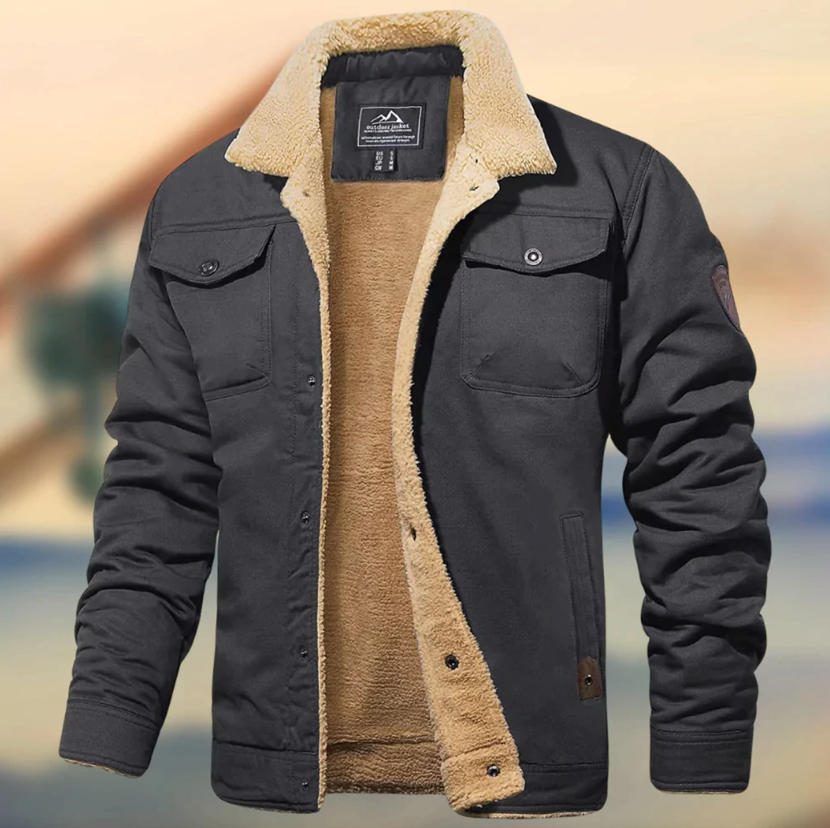 Teddy | Men's Sherpa Collar Casual Jacket - Image 4