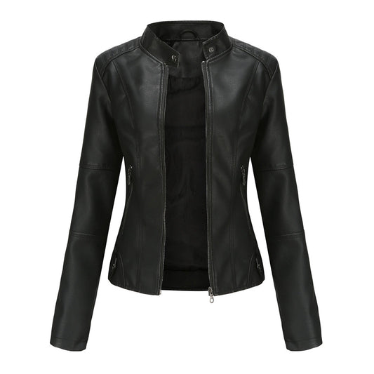 Lillian | Women's Collarless Biker Jacket - Image 1