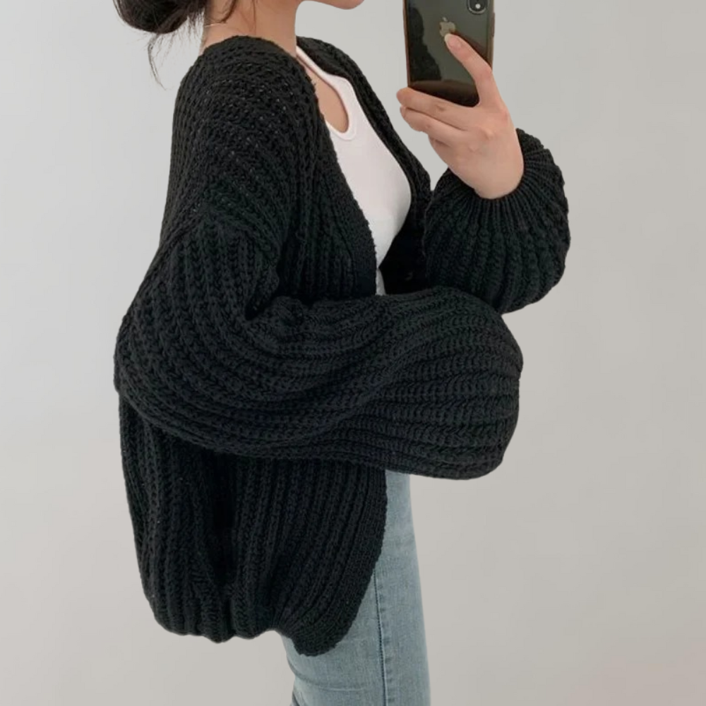 Rose | Women's Oversized Knit Cardigan - Image 5